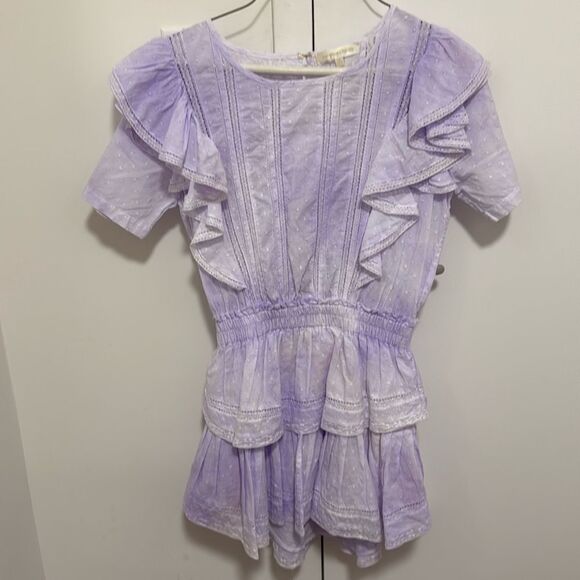 LoveShackFancy Natasha Women’s Dress in Violet Splash Hand Dye. Size P. - Picture 3 of 10